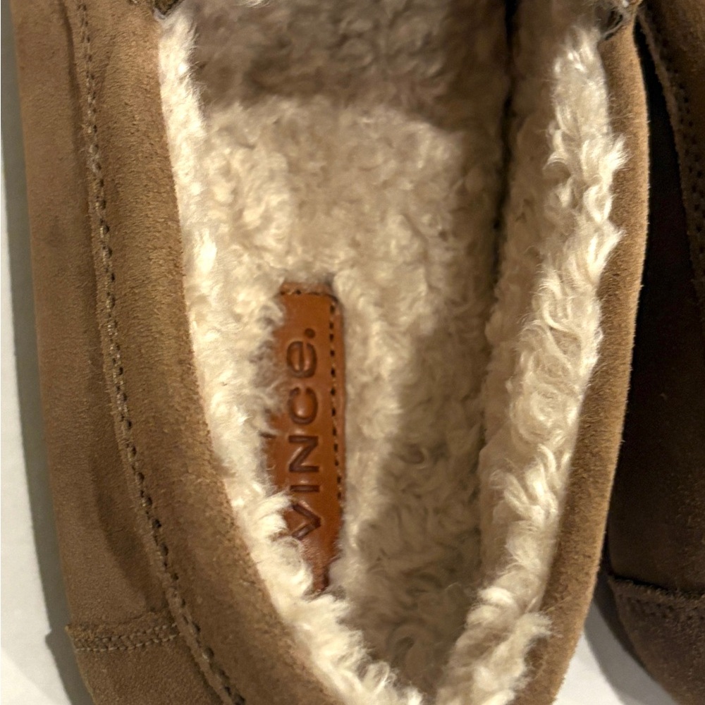 VINCE Men’s Tan Loafers NEW Suede Faux Fur 10 - Picture 6 of 6